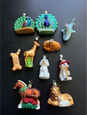 Retired Old World Christmas OWC Blown Glass Animal Ornament Collection